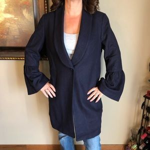 Express blue bell sleeve coat